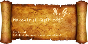 Makovinyi Győző névjegykártya